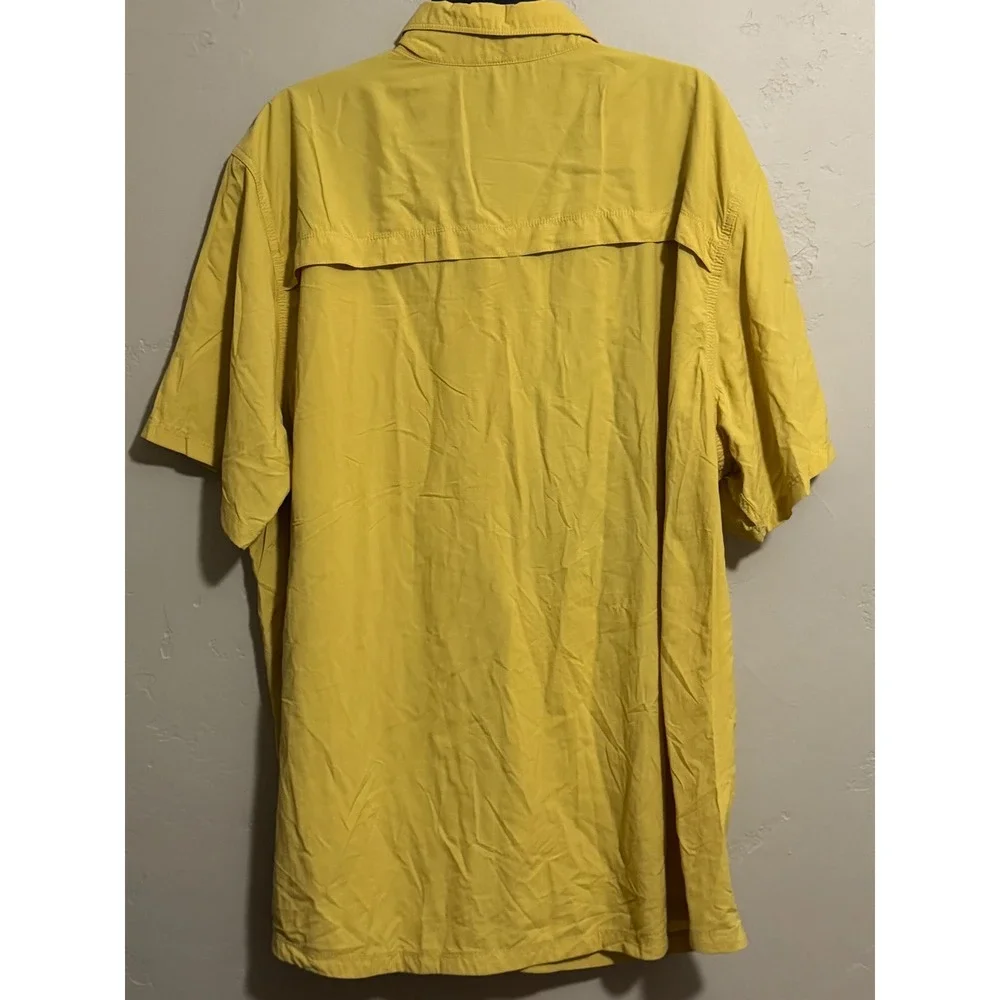 The North Face Mens XXL Yellow Short Sleeve Fishing Hiking Vent Shirt Outdoor
